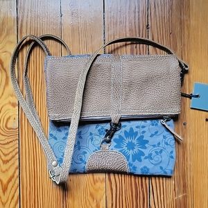 Myra Bag Teal and Tan Small Crossbody